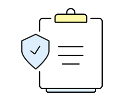 Clipboard with student contents insurance certificate