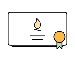 Gas Safety Icon Student landlord gas safety certificate with a gold badge