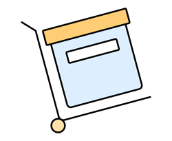 Student personal items inside a shipping container