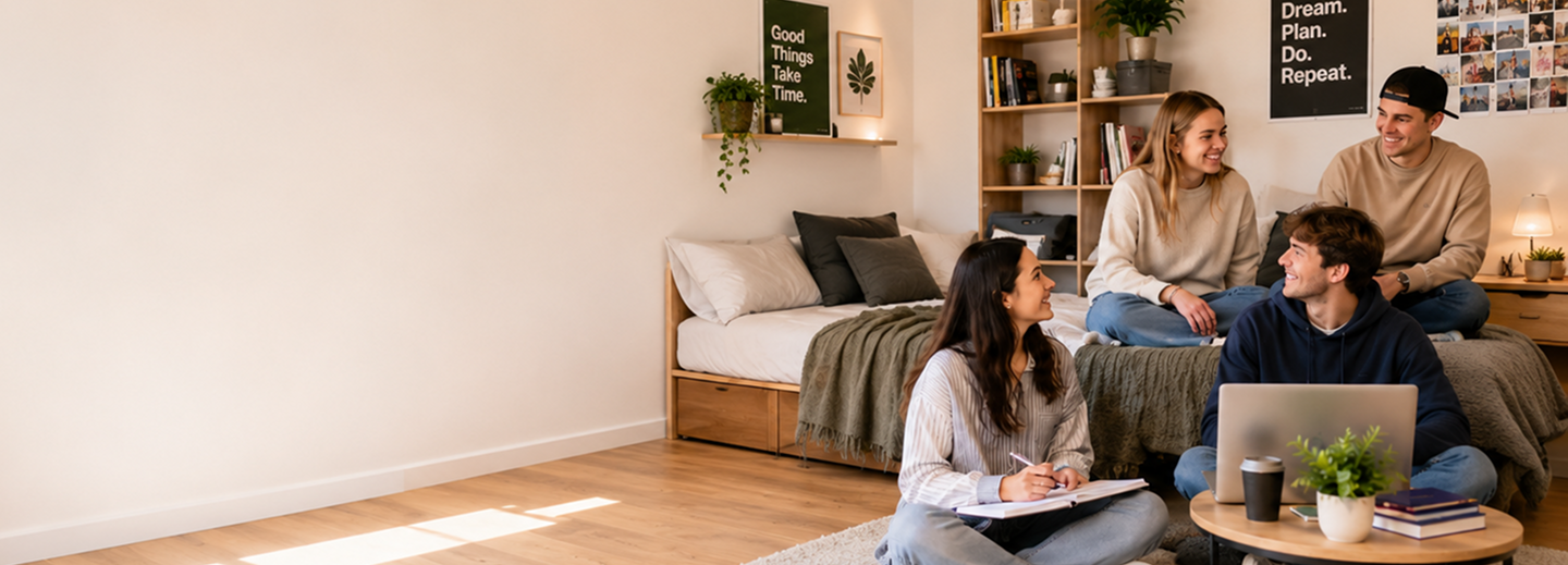 Students in their rented accommodation